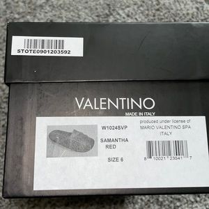 VALENTINO SAMANTHA RED SLIDES. Size 6